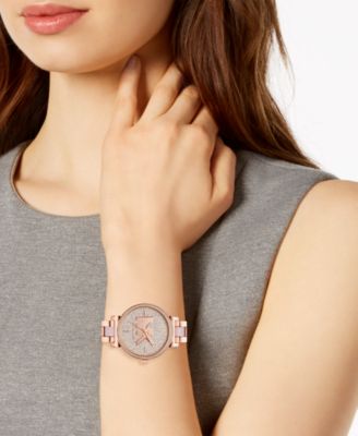 mk sofie rose gold watch