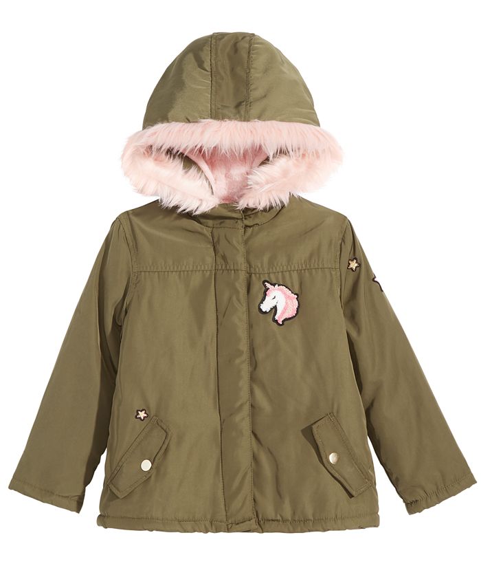 Epic Threads Little Girls Faux-Fur Trim Hooded Jacket, Created for Macy ...