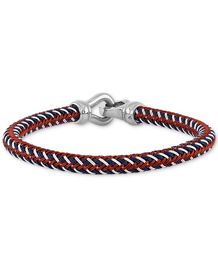 Esquire Men's Jewelry Woven Bracelet in Matte IonPlated Stainless