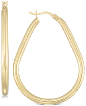 image of Simone I. Smith Ridged Teardrop Hoop Earrings in 18k Gold over Sterling Silver