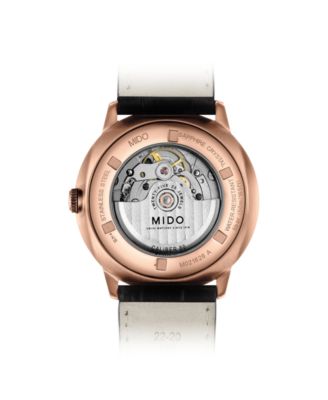 Men's Swiss Automatic Commander II BigDate Black Leather Strap Watch 42mm