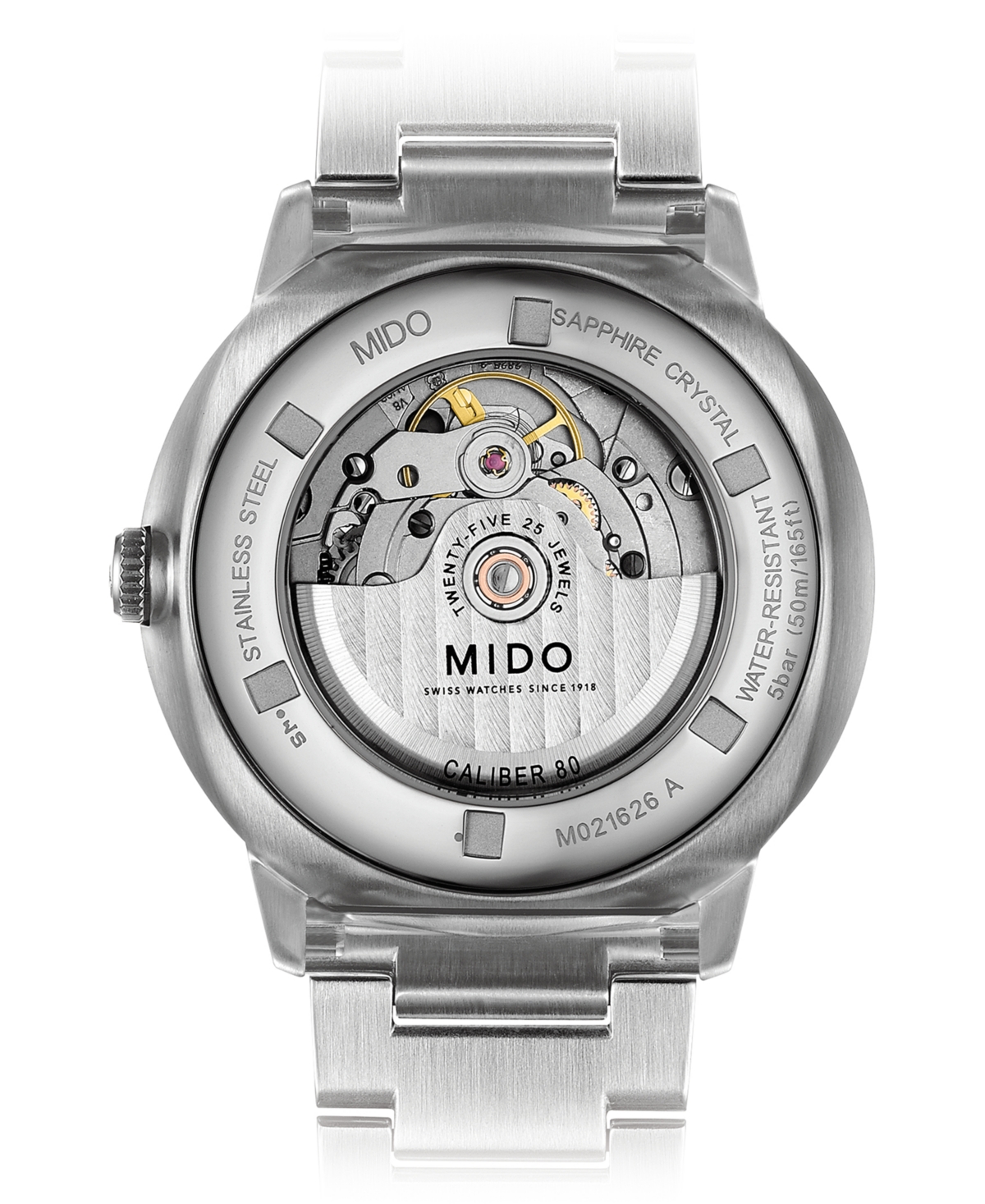 Shop Mido Men's Swiss Automatic Commander Ii Bigdate Stainless Steel Bracelet Watch 42mm