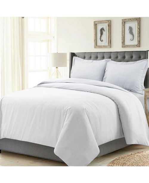 Tribeca Living Madrid Solid Oversized Queen Duvet Cover Set