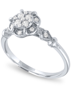 image of Diamond Cluster Ring ( 1/4ct. t.w.) in 14k White Gold