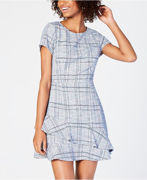 Speechless Juniors Ruffled Tweed A Line Dress Reviews Macy S