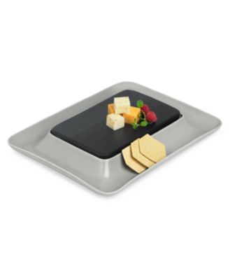 Hotel Collection - Modern Wood & Stone Cheese Cracker Server