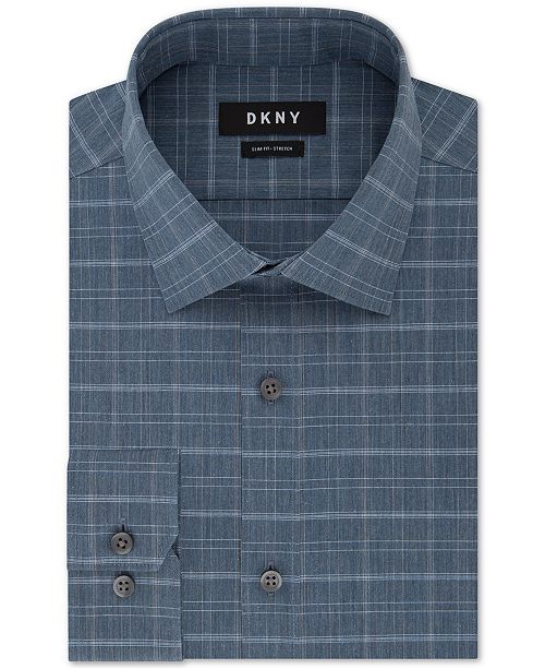 DKNY Men's SlimFit Stretch Check Dress Shirt, Created for Macy's