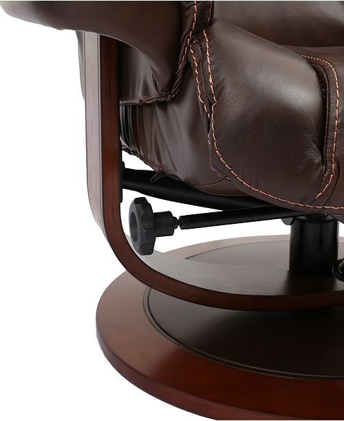 Furniture Faringdon Leather Euro Chair & Ottoman & Reviews Furniture
