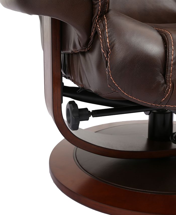 Furniture Faringdon Leather Euro Chair & Ottoman Macy's