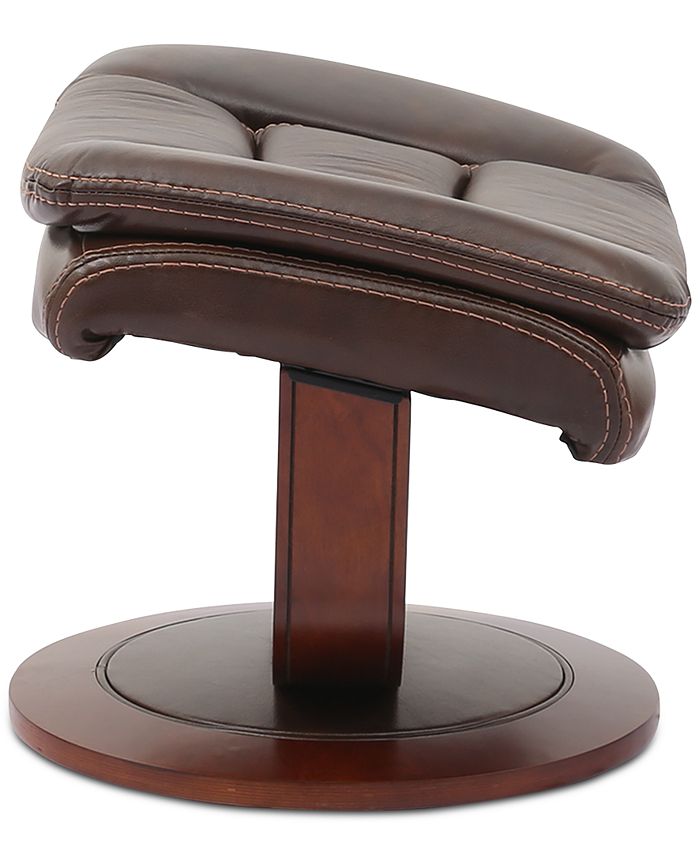 Furniture Faringdon Leather Euro Chair & Ottoman Macy's