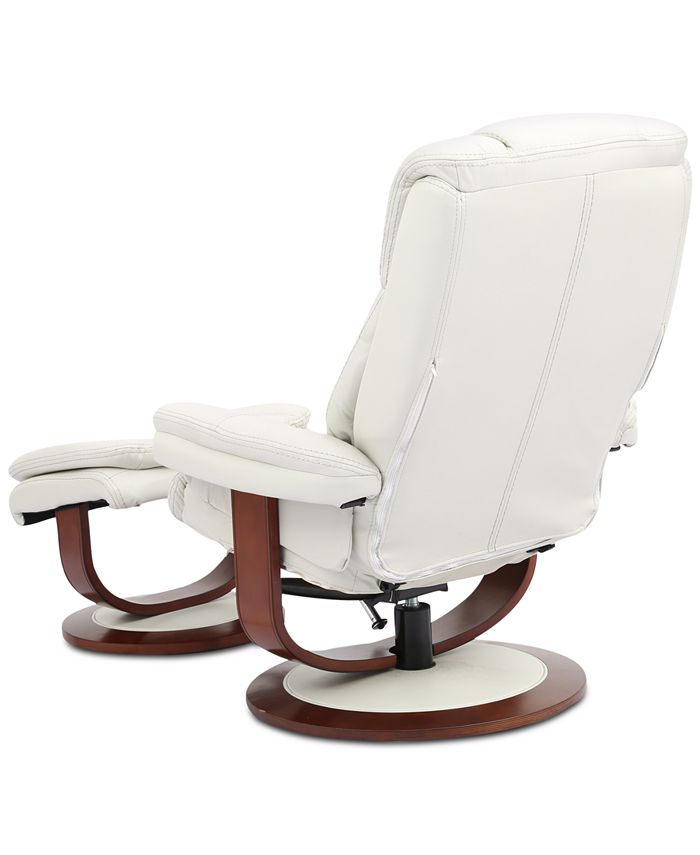 Furniture Faringdon Leather Euro Chair & Ottoman & Reviews Furniture