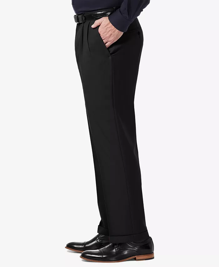 Men's Premium Comfort Stretch Classic-Fit Solid Pleated Dress Pants - thumbnail 3