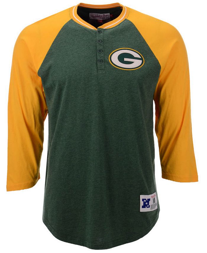 Mitchell & Ness Men's Green Bay Packers Four Button Henley T-Shirt - Macy's