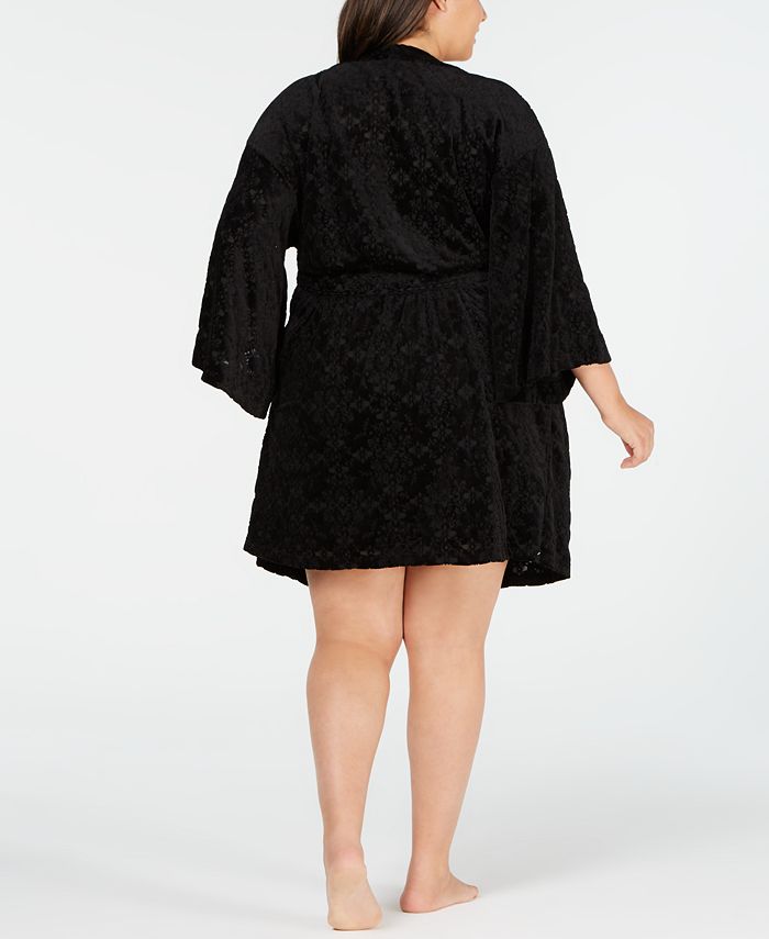 INC International Concepts I.N.C. Plus Size Textured Velvet Wrap Robe
