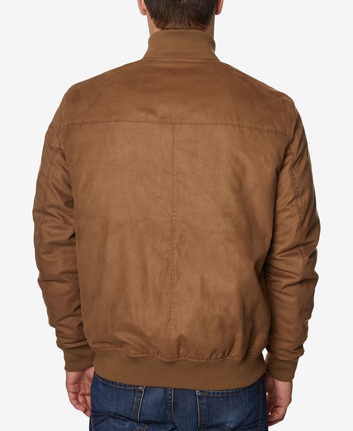 Perry Ellis Men's Microsuede Varsity Bomber Jacket - Macy's
