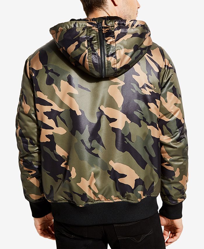 GUESS Men's Camo Hooded Jacket - Macy's