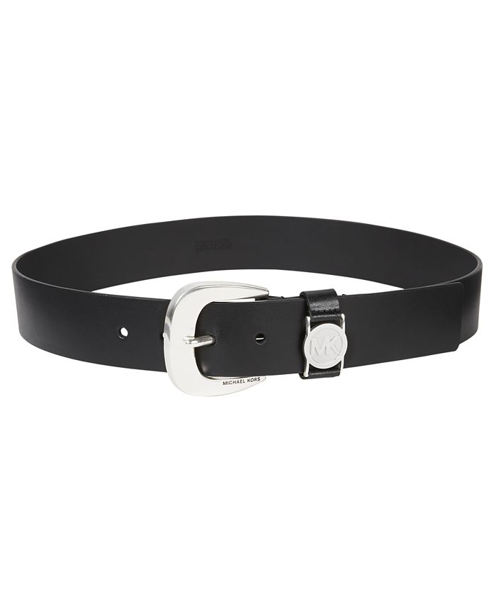 Michael Kors Leather Belt with MK Cutout Logo Disc Belt & Reviews - Belts -  Handbags & Accessories - Macy's