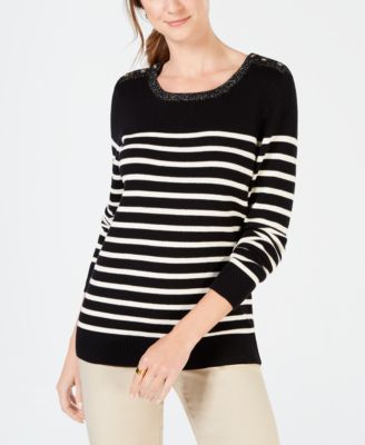 Charter Club - Colorblocked Cable-Knit Sweater
