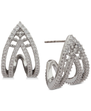 Jenny Packham PAVE CURVED OPEN STUD EARRINGS