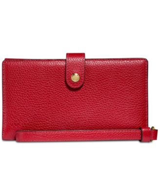 COACH - Box Program Polished Pebble Phone Wristlet