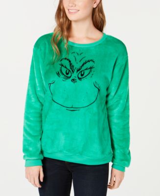 Love Tribe Juniors' Grinch Fuzzy Sweatshirt - Macy's