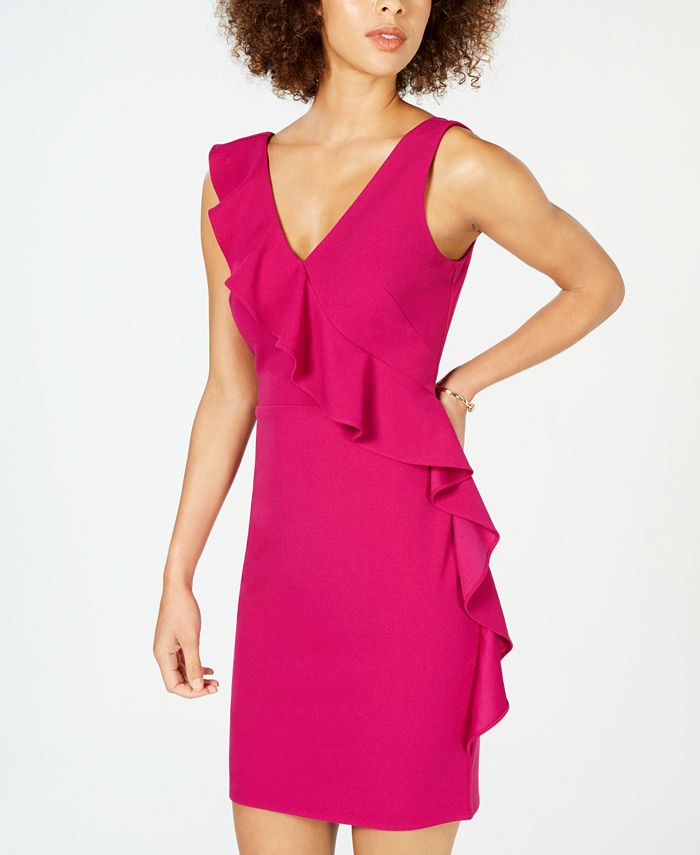 Nightway Ruffled Crepe Dress Macy's