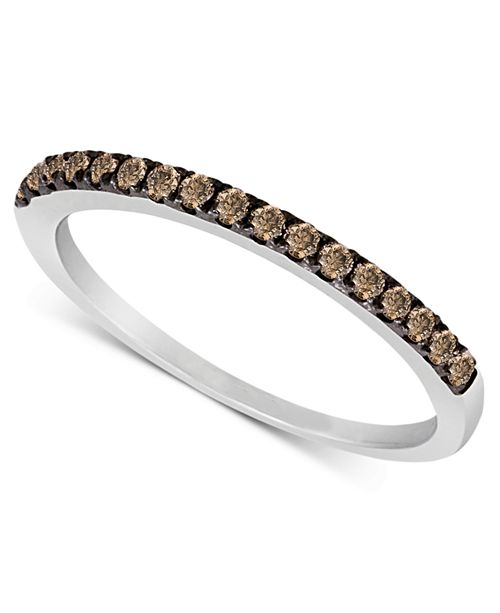 Le Vian Chocolate Diamond Pave Band 1 4 Ct T W In 14k White Or Rose Gold Reviews Rings Jewelry Watches Macy S