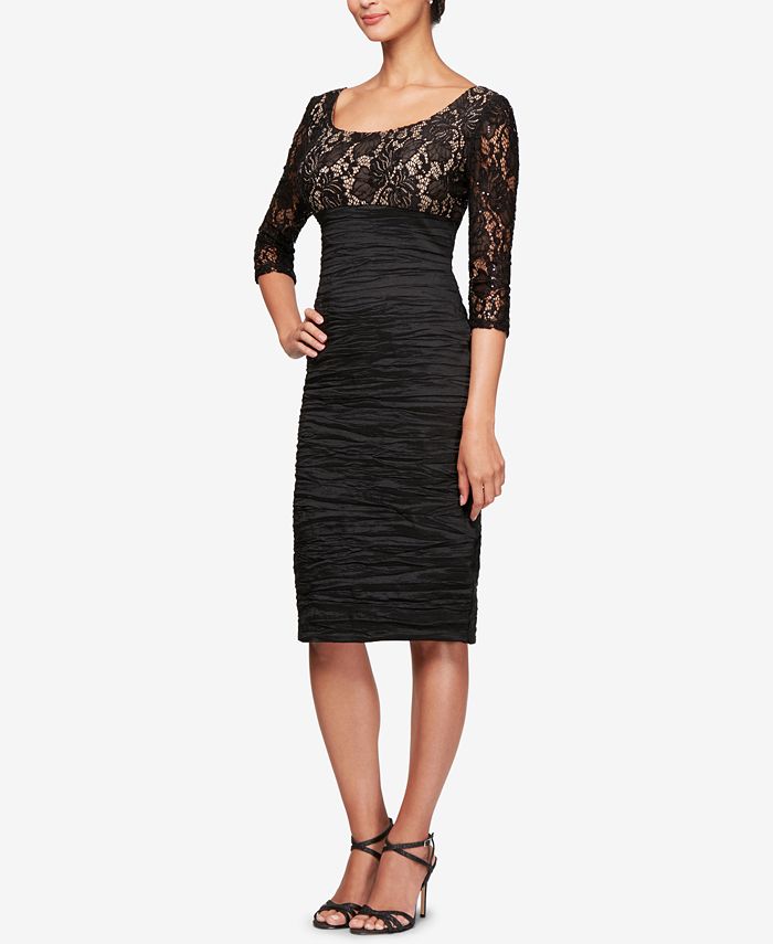 Alex evenings ruched sheath on sale dress