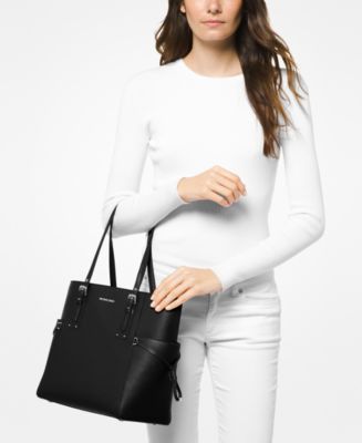 Voyager small crossgrain 2025 leather tote