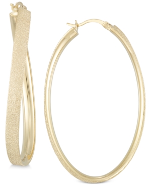 image of Simone I Smith Satin-Finished Hoop Earrings in 18k Gold over Sterling Silver