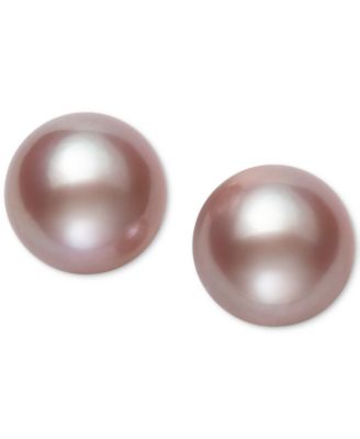 Belle de Mer - Pearl Earrings, 14k Gold Cultured Freshwater Pearl Stud Earrings (10mm) (Also Available in Pink Cultured Freshwater Pearl)
