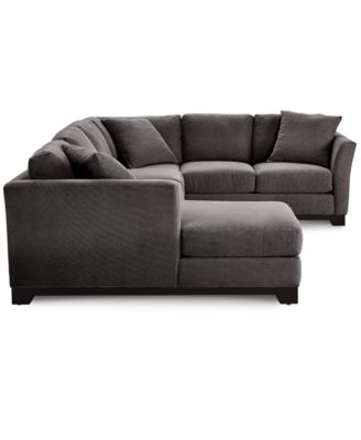 Elliot II 138" Fabric 3-Piece Chaise Sleeper Sectional, Created for Macy's