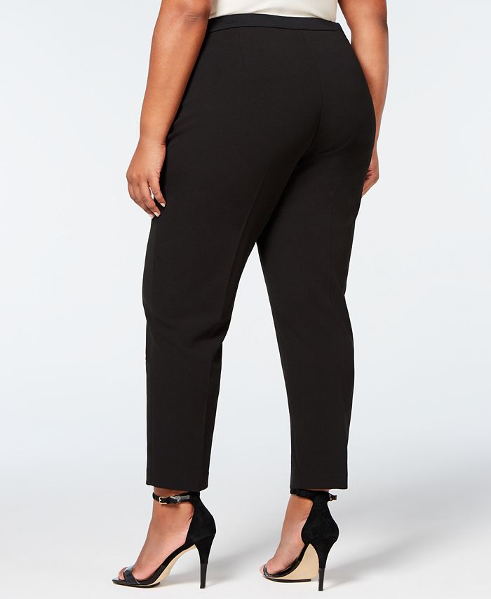 Calvin Klein Plus Size Lux Stretch Split-Hem Pants - Macy's