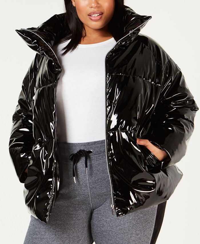Calvin Klein Plus Size Shiny Puffer Jacket - Macy's