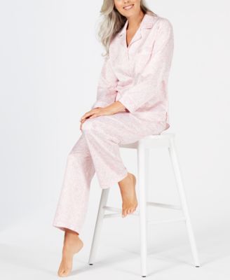 Miss Elaine Printed Brushed Back Satin Pajama Set Macy s