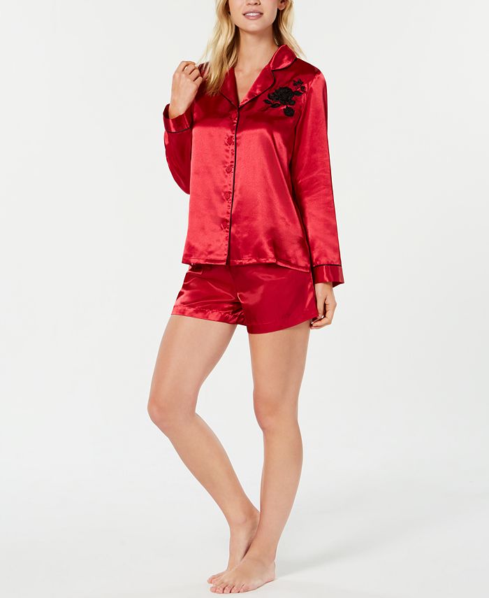 Thalia Sodi Embroidery-Trimmed Pajama Shorts Set, Created for Macy's ...