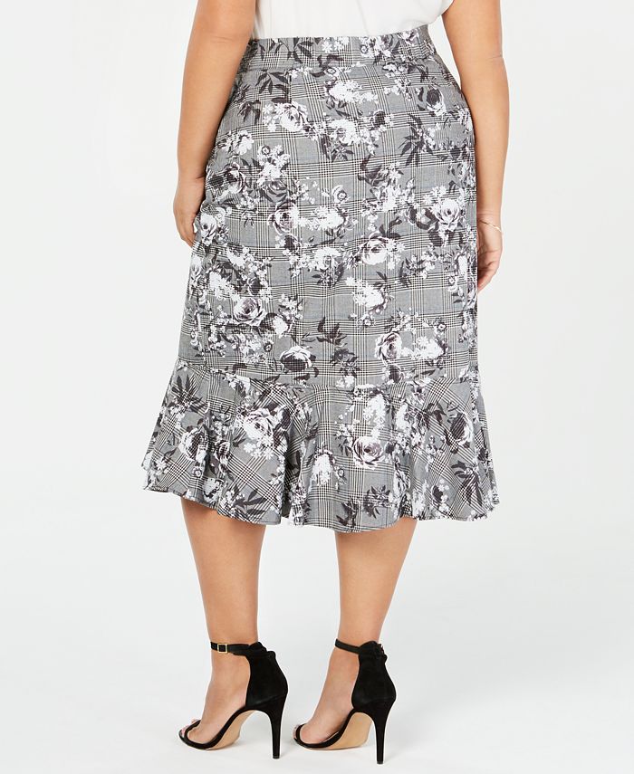 RACHEL Rachel Roy Trendy Plus Size Asymmetrical Ruffled Skirt & Reviews ...