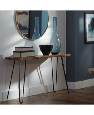 Hairpin Natural Live Edge Wood with Metal 48" Media Console Table