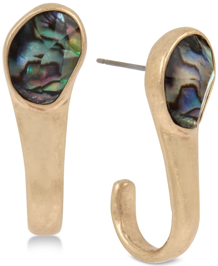 Robert Lee Morris Soho GoldTone AbaloneLook Curved Drop Earrings Macy's