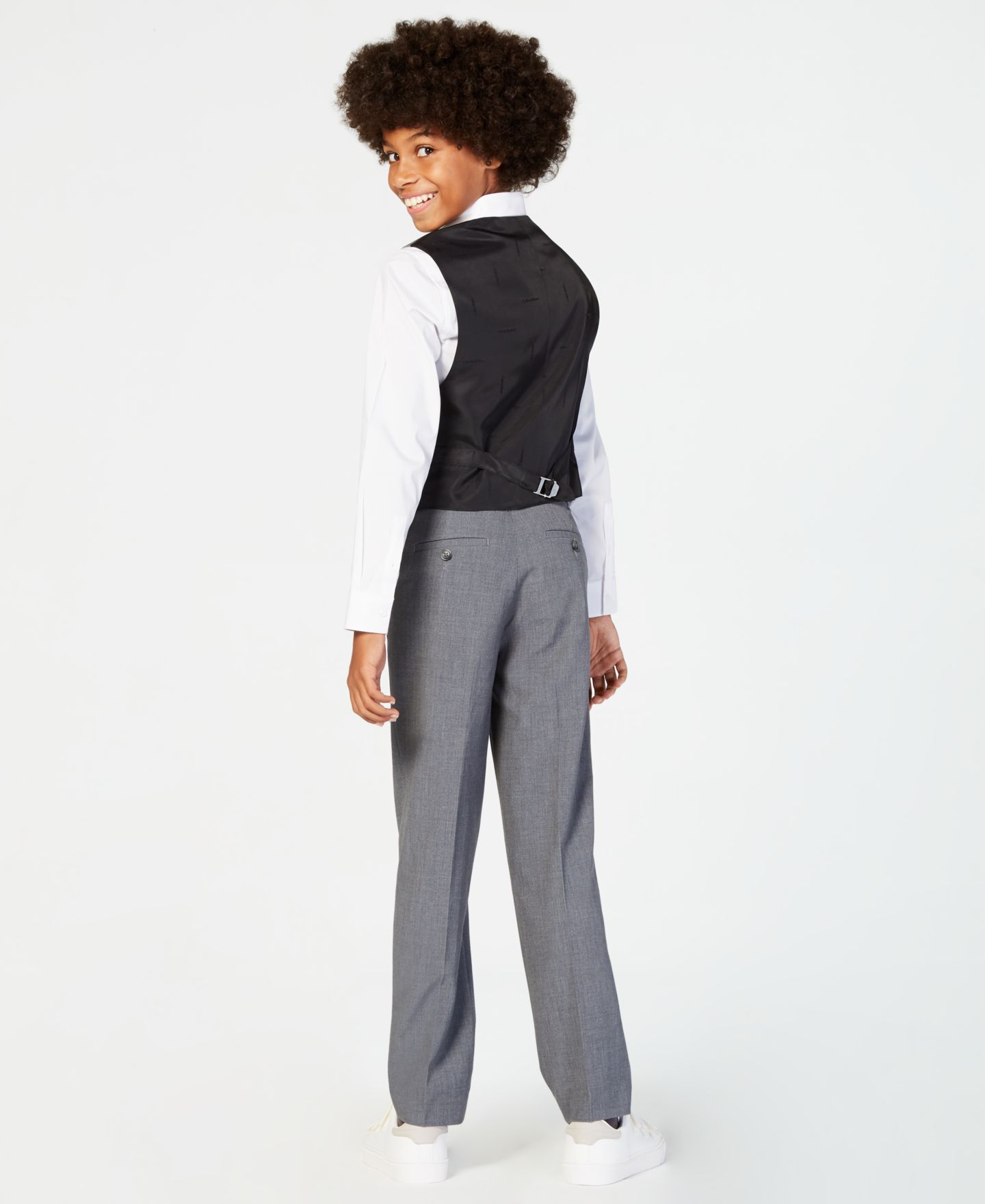 Комплекты Calvin Klein Slim Fit Stretch Suit Separates для мальчиков, цвет: Чёрный — фото 4
