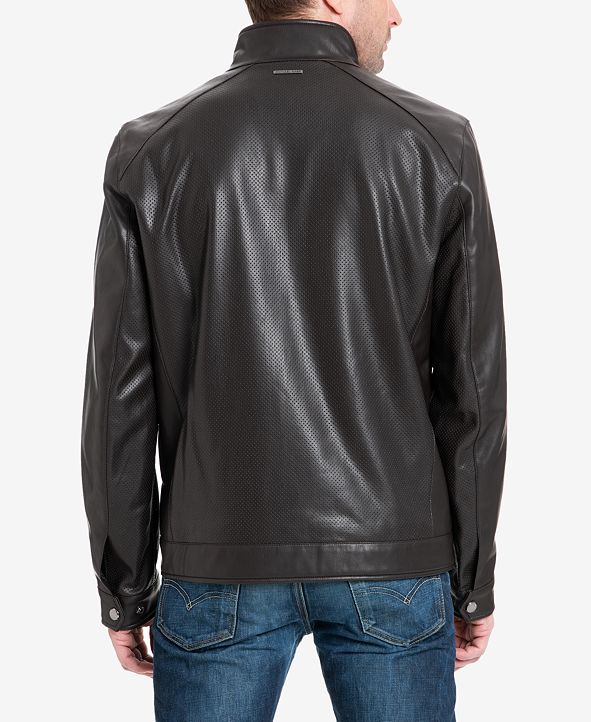 Michael Kors Michael Kors Men's Perforated FauxLeather Moto Jacket