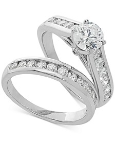 IGI Certified Lab Grown Diamond Channel-Set Bridal Set (2 ct. t.w.) in 14k White Gold