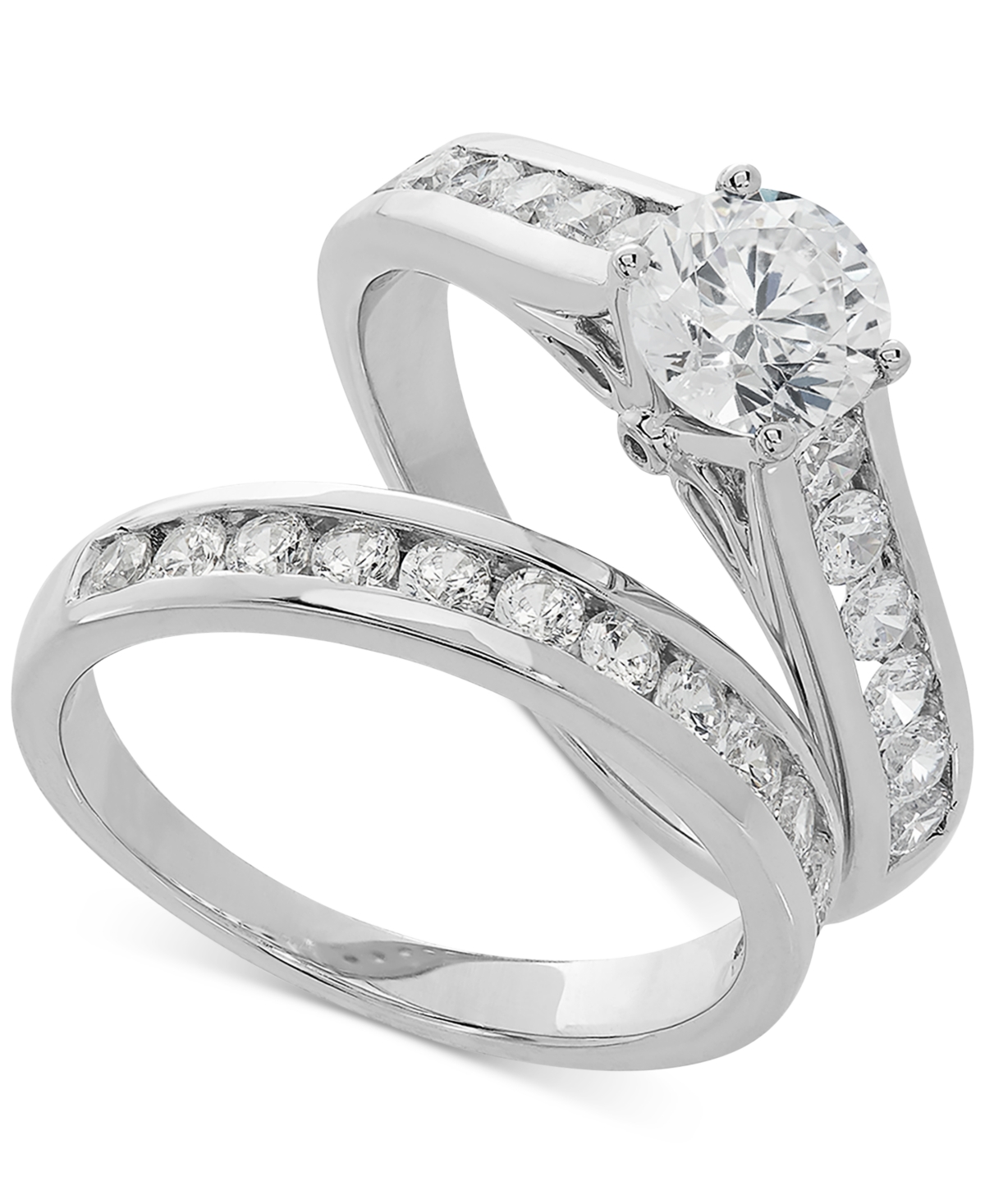Grown With Love Igi Certified Lab Grown Diamond Channel-Set Bridal Set (2 ct. t.w.) in 14k White Gold