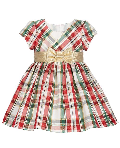 Bonnie Baby Baby Girls Metallic Plaid Dress Reviews All Girls