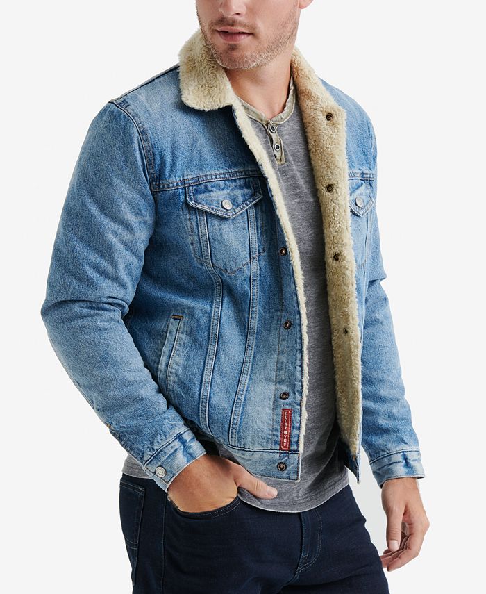 Lucky Brand Men's FleeceLined Denim Trucker Jacket Macy's