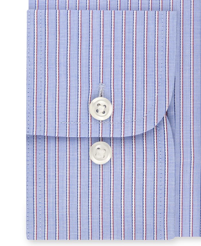 Eagle Men's Classic/Regular Fit NonIron Flex Collar Red Stripe Dress