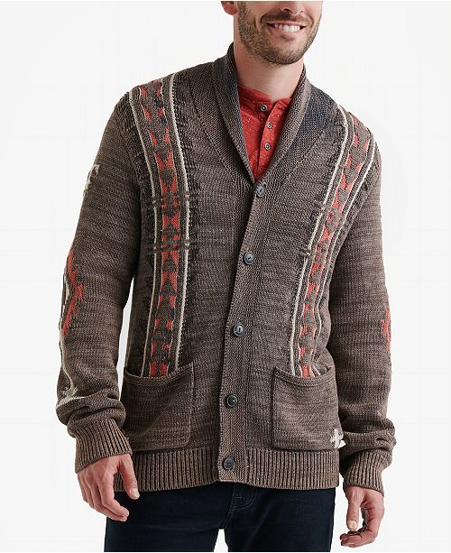 Lucky Brand Men's Washed Cardigan & Reviews - Sweaters - Men - Macy's