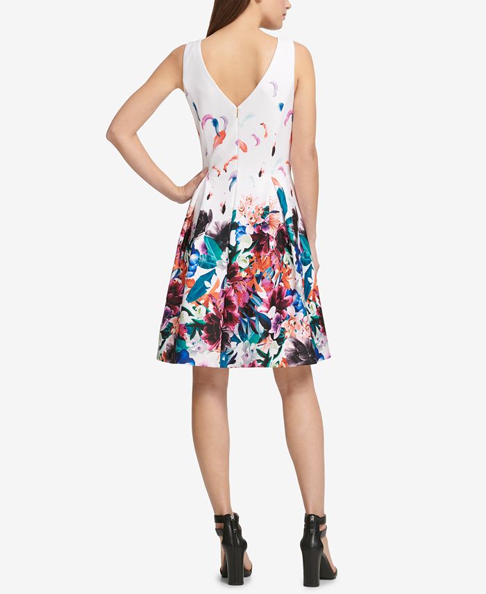 DKNY FloralPrint Fit & Flare Dress, Created for Macy's Macy's