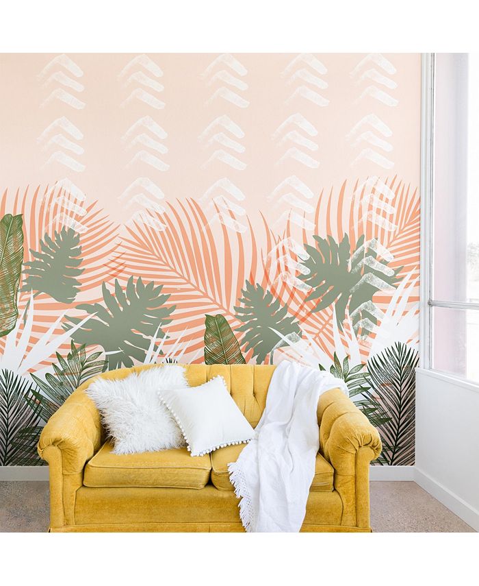 Deny Designs - Marta Barragan Camarasa Jungle tropical plants pastel I Wall Mural