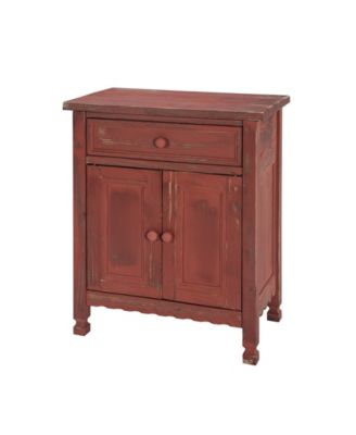 Country Cottage Accent Cabinet, Red Antique Finish